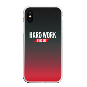 Чехол для iPhone XS Max матовый с принтом Hard work pays off 3D RedB в городе Новоалтайск, Силикон | Область печати: задняя сторона чехла, без боковых панелей | Тематика изображения на принте: carbon | мотивация | спорт | цели