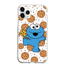 Чехол для iPhone 11 Pro матовый с принтом Cookie monster в городе Новоалтайск, Силикон |  | cookie | cookiemonster | delicious | eat | monster | yummy | еда | куки | кукимонстр | монстр | печенье | сладости | улица | улицасезам