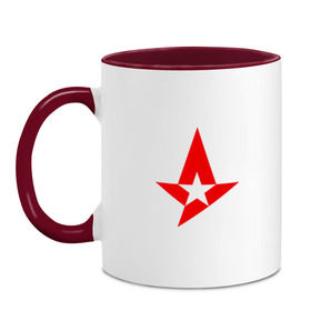 Кружка двухцветная с принтом Team Astralis в городе Новоалтайск, керамика | объем — 330 мл, диаметр — 80 мм. Цветная ручка и кайма сверху, в некоторых цветах — вся внутренняя часть | astralis