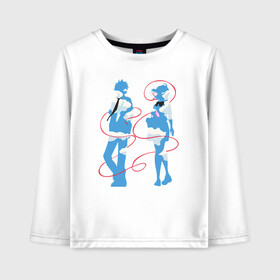 Детский лонгслив хлопок с принтом Твое имя в городе Новоалтайск, 100% хлопок | круглый вырез горловины, полуприлегающий силуэт, длина до линии бедер | Тематика изображения на принте: anime | kimi no na wa | your name | аниме | твое имя