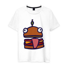 Мужская футболка хлопок с принтом Derp Burger в городе Новоалтайск, 100% хлопок | прямой крой, круглый вырез горловины, длина до линии бедер, слегка спущенное плечо. | fortnite | фортнайт
