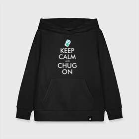 Детская толстовка хлопок с принтом Chug on в городе Новоалтайск, 100% хлопок | Круглый горловой вырез, эластичные манжеты, пояс, капюшен | fortnite | фортнайт