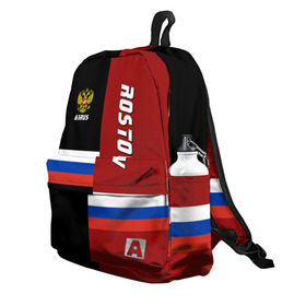 Рюкзак 3D с принтом ROSTOV (Ростов) в городе Новоалтайск, 100% полиэстер | лямки с регулируемой длиной, сверху петелька, чтобы рюкзак можно было повесить на вешалку. Основное отделение закрывается на молнию, как и внешний карман. Внутри два дополнительных кармана, один из которых закрывается на молнию. По бокам два дополнительных кармашка | Тематика изображения на принте: 