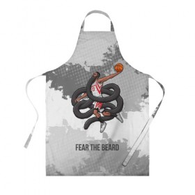 Фартук 3D с принтом Fear the Beard в городе Новоалтайск, 100% полиэстер | общий размер — 65 х 85 см, ширина нагрудника — 26 см, горловина — 53 см, длина завязок — 54 см, общий обхват в поясе — 173 см. Принт на завязках и на горловине наносится с двух сторон, на основной части фартука — только с внешней стороны | hurden | nba | rockets | баскетбол | нба | харден | хьюстон рокетс