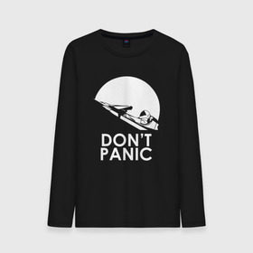 Мужской лонгслив хлопок с принтом Don`t Panic в городе Новоалтайск, 100% хлопок |  | elon musk | spacex | илон маск | космос | марс | спейс икс