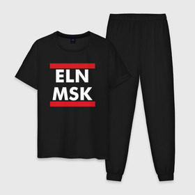 Мужская пижама хлопок с принтом Elon Musk в городе Новоалтайск, 100% хлопок | брюки и футболка прямого кроя, без карманов, на брюках мягкая резинка на поясе и по низу штанин
 | elon musk | spacex | илон маск | космос | марс | спейс икс