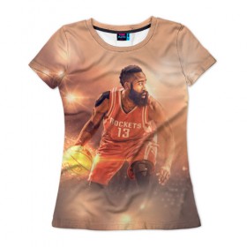 Женская футболка 3D с принтом NBA Stars в городе Новоалтайск, 100% полиэфир ( синтетическое хлопкоподобное полотно) | прямой крой, круглый вырез горловины, длина до линии бедер | hurden | nba | rockets | баскетбол | нба | харден | хьюстон рокетс