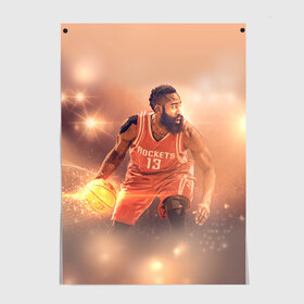 Постер с принтом NBA Stars в городе Новоалтайск, 100% бумага
 | бумага, плотность 150 мг. Матовая, но за счет высокого коэффициента гладкости имеет небольшой блеск и дает на свету блики, но в отличии от глянцевой бумаги не покрыта лаком | hurden | nba | rockets | баскетбол | нба | харден | хьюстон рокетс