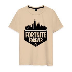 Мужская футболка хлопок с принтом Fortnite Forever в городе Новоалтайск, 100% хлопок | прямой крой, круглый вырез горловины, длина до линии бедер, слегка спущенное плечо. | battle | epic | forever | fortnite | games | royale | битва | королевская | королей | лого | логотип | навсегда | фартнайт | форева | фортнайт | фортнит | эмблема | эпик
