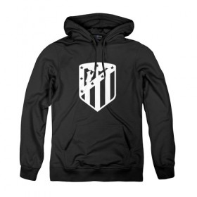 Женская толстовка хлопок с принтом Atletico Madrid в городе Новоалтайск, френч-терри, мягкий теплый начес внутри (100% хлопок) | карман-кенгуру, эластичные манжеты и нижняя кромка, капюшон с подкладом и шнурком | атлетико мадрид | эмблема
