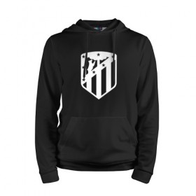 Мужская толстовка хлопок с принтом Atletico Madrid в городе Новоалтайск, френч-терри, мягкий теплый начес внутри (100% хлопок) | карман-кенгуру, эластичные манжеты и нижняя кромка, капюшон с подкладом и шнурком | атлетико мадрид | эмблема