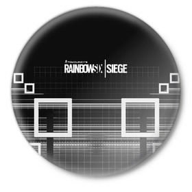 Значок с принтом RAINBOW SIX SIEGE в городе Новоалтайск,  металл | круглая форма, металлическая застежка в виде булавки | action | game | rainbow six siege | tom clancys | игры | осада | радуга | радуга 6 | том кленси | шутер