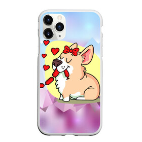 Чехол для iPhone 11 Pro Max матовый с принтом Корги девочка в городе Новоалтайск, Силикон |  | Тематика изображения на принте: вельш | корги | любовь | парные | сосиска