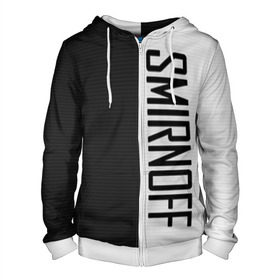 Мужская толстовка 3D на молнии с принтом SMIRNOFF в городе Новоалтайск, 100% полиэстер | длина до линии бедра, манжеты и пояс оформлены мягкой тканевой резинкой, двухслойный капюшон со шнурком для регулировки, спереди молния, по бокам два кармана | big name | smirnov | большие буквы | отчество | смирнов | фамилия