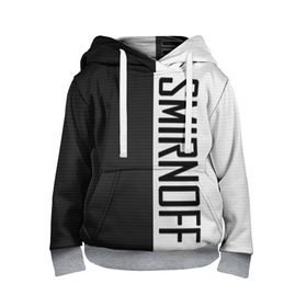 Детская толстовка 3D с принтом SMIRNOFF в городе Новоалтайск, 100% полиэстер | двухслойный капюшон со шнурком для регулировки, мягкие манжеты на рукавах и по низу толстовки, спереди карман-кенгуру с мягким внутренним слоем | big name | smirnov | большие буквы | отчество | смирнов | фамилия