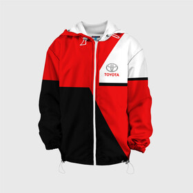 Детская куртка 3D с принтом TOYOTA SPORT в городе Новоалтайск, 100% полиэстер | застежка — молния, подол и капюшон оформлены резинкой с фиксаторами, по бокам — два кармана без застежек, один потайной карман на груди, плотность верхнего слоя — 90 г/м2; плотность флисового подклада — 260 г/м2 | Тематика изображения на принте: auto | toyota | авто | автомобиль | автомобильные | бренд | марка | машины | тойота