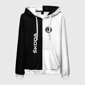 Мужская толстовка 3D на молнии с принтом Skoda Auto a s в городе Новоалтайск, 100% полиэстер | длина до линии бедра, манжеты и пояс оформлены мягкой тканевой резинкой, двухслойный капюшон со шнурком для регулировки, спереди молния, по бокам два кармана | a.s. | auto | crossover | fabia | karoq | kodiaq | octavia | skoda | sport | superb | yeti | авто | автомобиль | знак | лого | машина | седан | символ | спорт | сшкода | тачка | хэтчбек | шкода | эмблема