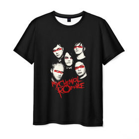 Мужская футболка 3D с принтом Группа My Chemical Romance в городе Новоалтайск, 100% полиэфир | прямой крой, круглый вырез горловины, длина до линии бедер | Тематика изображения на принте: gerard way | mcr | my chemical romance | альтернативный | группа | джерард уэй | май кемикал романс | мкр | мой химический роман | мхр | мцр | панк | поп | поппанк | рок | рэй торо