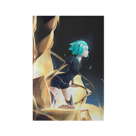 Обложка для паспорта матовая кожа с принтом Land of the Lustrous в городе Новоалтайск, натуральная матовая кожа | размер 19,3 х 13,7 см; прозрачные пластиковые крепления | anime | diamond | houseki no kuni | land of the lustrous | phosphophyllite | аниме | страна самоцветов