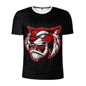 Мужская футболка 3D спортивная с принтом RED TIGER / Красный тигр в городе Новоалтайск, 100% полиэстер с улучшенными характеристиками | приталенный силуэт, круглая горловина, широкие плечи, сужается к линии бедра | Тематика изображения на принте: 