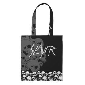 Сумка 3D повседневная с принтом Slayer Black в городе Новоалтайск, 100% полиэстер | Плотность: 200 г/м2; Размер: 34×35 см; Высота лямок: 30 см | hard | heavy | metal | rock | skull | trash | метал | рок | слеер | слейер | слэер | слэйер | треш | трэш | череп | черепа