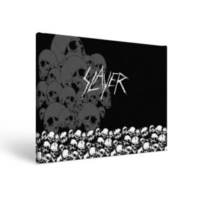 Холст прямоугольный с принтом Slayer Black в городе Новоалтайск, 100% ПВХ |  | hard | heavy | metal | rock | skull | trash | метал | рок | слеер | слейер | слэер | слэйер | треш | трэш | череп | черепа
