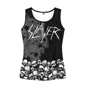 Женская майка 3D с принтом Slayer Black в городе Новоалтайск, 100% полиэстер | круглая горловина, прямой силуэт, длина до линии бедра | hard | heavy | metal | rock | skull | trash | метал | рок | слеер | слейер | слэер | слэйер | треш | трэш | череп | черепа