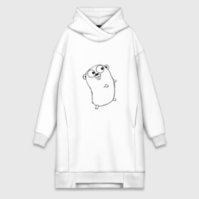 Платье-худи хлопок с принтом Golang в городе Новоалтайск,  |  | go | golang | код | кодер | компьютер | программирование | программист | язык программирования