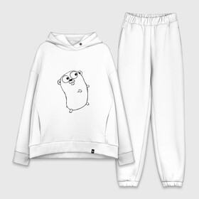 Женский костюм хлопок Oversize с принтом Golang в городе Новоалтайск,  |  | go | golang | код | кодер | компьютер | программирование | программист | язык программирования