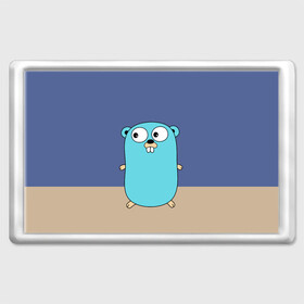 Магнит 45*70 с принтом Golang в городе Новоалтайск, Пластик | Размер: 78*52 мм; Размер печати: 70*45 | golang | кодер | программист | язык программирования