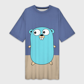 Платье-футболка 3D с принтом Golang в городе Новоалтайск,  |  | golang | кодер | программист | язык программирования