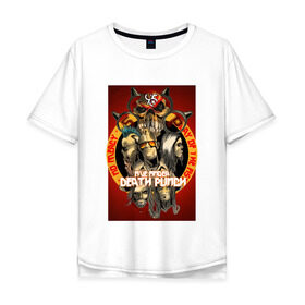 Мужская футболка хлопок Oversize с принтом Five Finger Death Punch 2 в городе Новоалтайск, 100% хлопок | свободный крой, круглый ворот, “спинка” длиннее передней части | Тематика изображения на принте: 5fdp | ffdp | five finger death punch