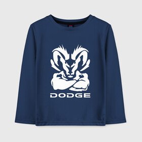 Детский лонгслив хлопок с принтом Dodge в городе Новоалтайск, 100% хлопок | круглый вырез горловины, полуприлегающий силуэт, длина до линии бедер | avenger | brisa | caliber | challenger | charger | crossover | dodge | sport | авто | автомобиль | додж | дож | дотдж | дотж | знак | лого | машина | седан | символ | спорт | тачка | хэтчбек | эмблема