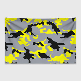 Флаг-баннер с принтом Yellow camouflage в городе Новоалтайск, 100% полиэстер | размер 67 х 109 см, плотность ткани — 95 г/м2; по краям флага есть четыре люверса для крепления | camouflage | камуфляж | комуфляж