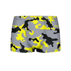 Мужские трусы 3D с принтом Yellow camouflage в городе Новоалтайск, 50% хлопок, 50% полиэстер | классическая посадка, на поясе мягкая тканевая резинка | camouflage | камуфляж | комуфляж