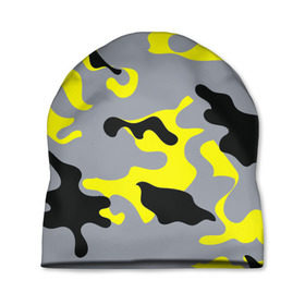Шапка 3D с принтом Yellow camouflage в городе Новоалтайск, 100% полиэстер | универсальный размер, печать по всей поверхности изделия | camouflage | камуфляж | комуфляж