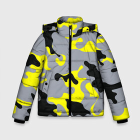Зимняя куртка для мальчиков 3D с принтом Yellow camouflage в городе Новоалтайск, ткань верха — 100% полиэстер; подклад — 100% полиэстер, утеплитель — 100% полиэстер | длина ниже бедра, удлиненная спинка, воротник стойка и отстегивающийся капюшон. Есть боковые карманы с листочкой на кнопках, утяжки по низу изделия и внутренний карман на молнии. 

Предусмотрены светоотражающий принт на спинке, радужный светоотражающий элемент на пуллере молнии и на резинке для утяжки | camouflage | камуфляж | комуфляж
