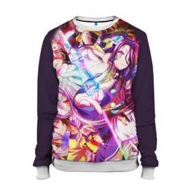 Женский свитшот 3D с принтом No Game No Life в городе Новоалтайск, 100% полиэстер с мягким внутренним слоем | круглый вырез горловины, мягкая резинка на манжетах и поясе, свободная посадка по фигуре | no game | no game no life | no life | zero | нет игры нет жизни