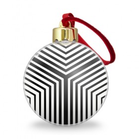 Ёлочный шар с принтом Кибер Зебра в городе Новоалтайск, Пластик | Диаметр: 77 мм | Тематика изображения на принте: black and white stripes | geometry | vest | zebra | геометрия | зебра | тельняшка | черно белая полоска