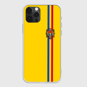 Чехол для iPhone 12 Pro с принтом Молдавия, лента с гербом в городе Новоалтайск, силикон | область печати: задняя сторона чехла, без боковых панелей | Тематика изображения на принте: md | mda | moldova | азия | герб | государство | знак | кишинёв | молдаване | молдавия | молдавский | молдова | надпись | патриот | полосы | республика | символ | снг | страна | флаг | флага | цвета