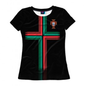 Женская футболка 3D с принтом Portugal 2018 WC alternative в городе Новоалтайск, 100% полиэфир ( синтетическое хлопкоподобное полотно) | прямой крой, круглый вырез горловины, длина до линии бедер | confederation | cup | euro | portugal | world | европы | конфедераций | кубок | мира | португалия | чемпионат