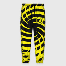 Мужские брюки 3D с принтом FC Borussia Dortmund в городе Новоалтайск, 100% полиэстер | манжеты по низу, эластичный пояс регулируется шнурком, по бокам два кармана без застежек, внутренняя часть кармана из мелкой сетки | Тематика изображения на принте: боруссия | дортмунд