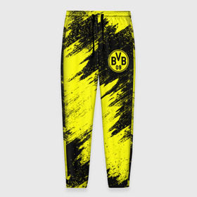 Мужские брюки 3D с принтом FC Borussia Dortmund в городе Новоалтайск, 100% полиэстер | манжеты по низу, эластичный пояс регулируется шнурком, по бокам два кармана без застежек, внутренняя часть кармана из мелкой сетки | Тематика изображения на принте: боруссия | дортмунд