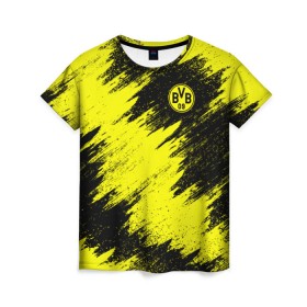 Женская футболка 3D с принтом FC Borussia Dortmund в городе Новоалтайск, 100% полиэфир ( синтетическое хлопкоподобное полотно) | прямой крой, круглый вырез горловины, длина до линии бедер | боруссия | дортмунд