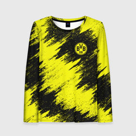 Женский лонгслив 3D с принтом FC Borussia Dortmund в городе Новоалтайск, 100% полиэстер | длинные рукава, круглый вырез горловины, полуприлегающий силуэт | Тематика изображения на принте: боруссия | дортмунд