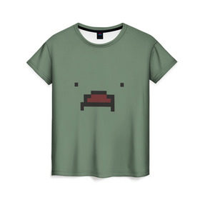 Женская футболка 3D с принтом Unturned Zombie Face в городе Новоалтайск, 100% полиэфир ( синтетическое хлопкоподобное полотно) | прямой крой, круглый вырез горловины, длина до линии бедер | unterned | антернед | унтурнед