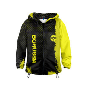 Детская ветровка 3D с принтом Borussia sport в городе Новоалтайск, 100% полиэстер | подол и капюшон оформлены резинкой с фиксаторами, по бокам два кармана без застежек, один потайной карман на груди | football | soccer | боруссия