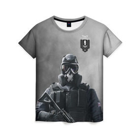 Женская футболка 3D с принтом rainbow six siege в городе Новоалтайск, 100% полиэфир ( синтетическое хлопкоподобное полотно) | прямой крой, круглый вырез горловины, длина до линии бедер | rainbow | siege | six | игры | осада | радуга | райнбоу | спецназ | стрелялки | террор | шесть