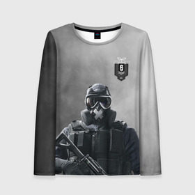 Женский лонгслив 3D с принтом rainbow six siege в городе Новоалтайск, 100% полиэстер | длинные рукава, круглый вырез горловины, полуприлегающий силуэт | rainbow | siege | six | игры | осада | радуга | райнбоу | спецназ | стрелялки | террор | шесть