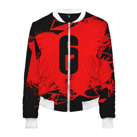 Женский бомбер 3D с принтом RAINBOW SIX SIEGE OUTBREAK в городе Новоалтайск, 100% полиэстер | застегивается на молнию, по бокам два кармана без застежек, мягкие манжеты, по низу бомбера и на воротнике — эластичная резинка | cybersport | esports | pro league | r6 | rainbow | rainbow six | siege | six | армия | боевик | военные | война | игры | киберспорт | логотип | оперативники | радуга | шутер
